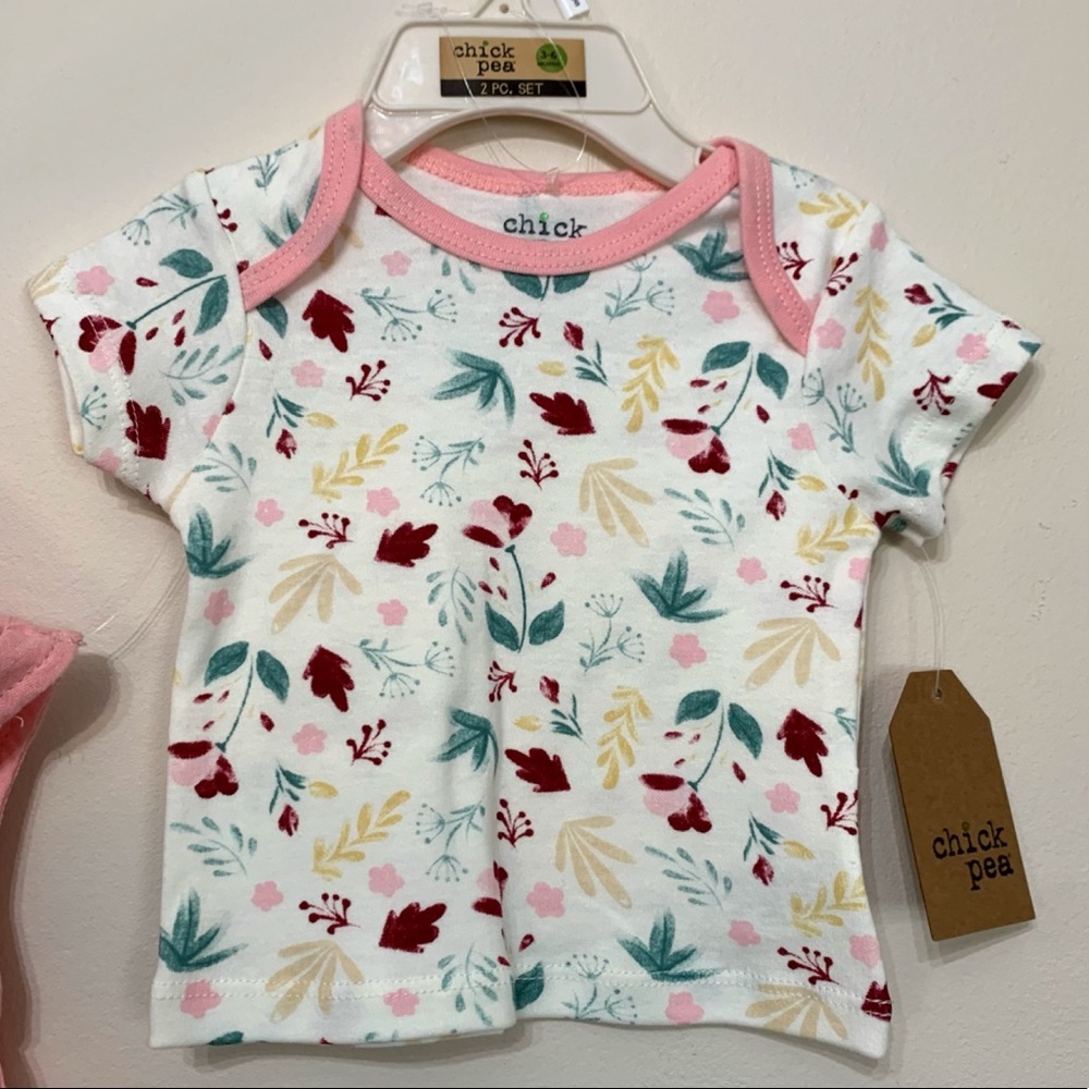 CHICK PEA Muslin Ruffle Overall Floral Top Set NWT - Picture 10 of 12
